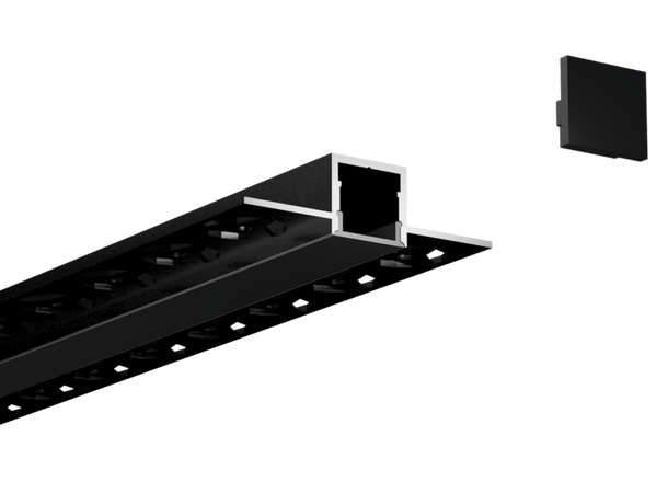 SBL Aluprofil  56 x 15 mm. 2 meter, Sort